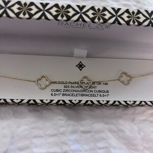 Rachel Zoe Reversible Gold Bracelet with Cubic Zirconia Accents